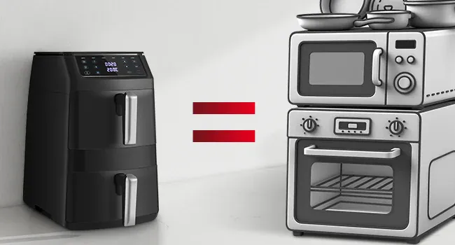 Air Fryer Double Panier 11L 2500W 6 en 1 Écran Tactile