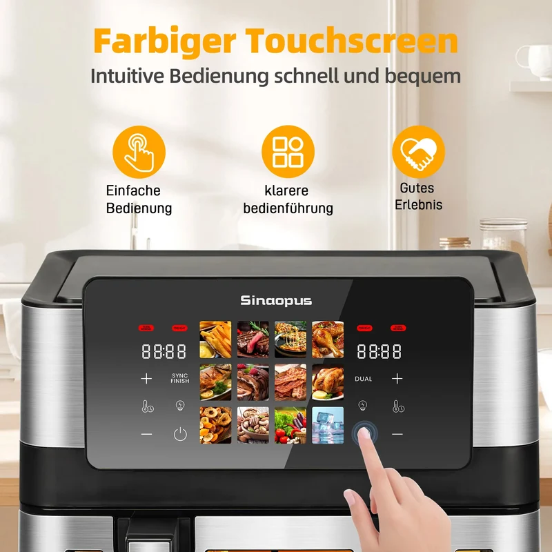 Air Fryer Double Panier 8,5L 2000W Écran Tactile