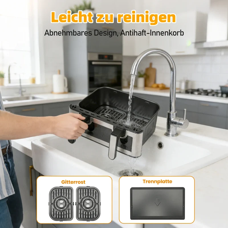 Air Fryer Double Panier 8,5L 2000W Écran Tactile
