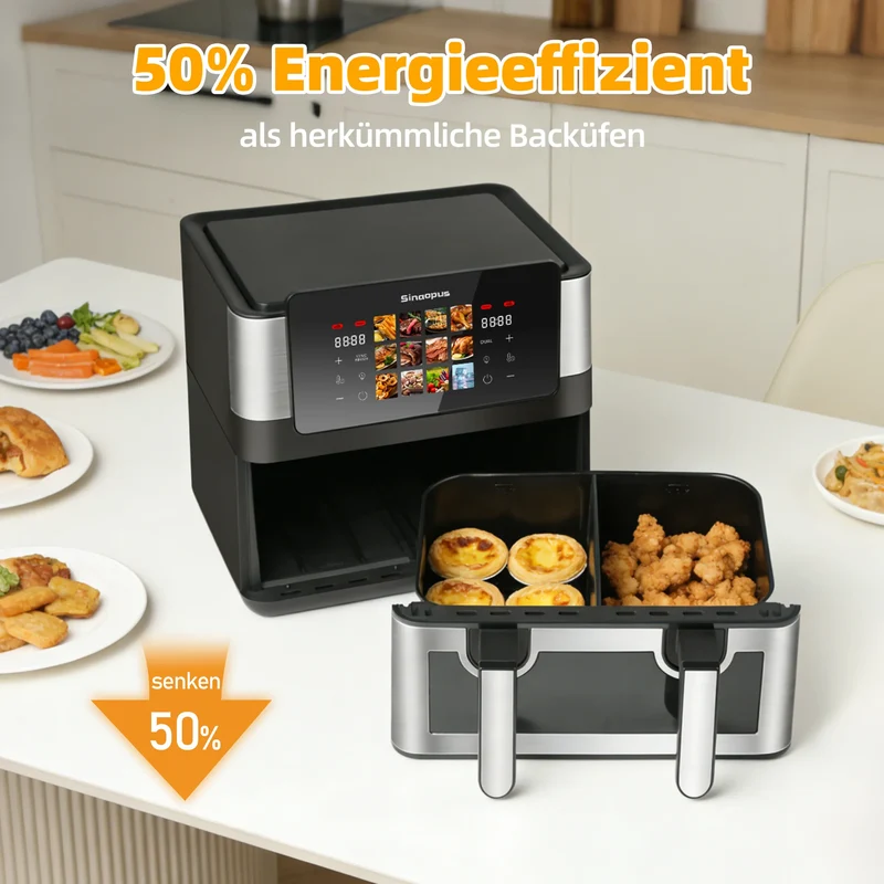 Air Fryer Double Panier 8,5L 2000W Écran Tactile