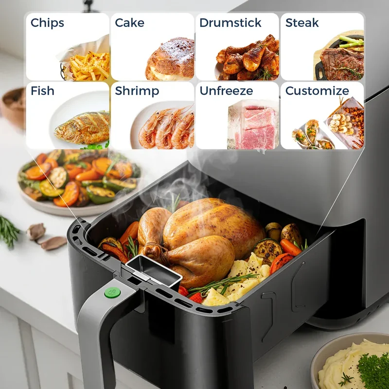Air Fryer 5L Écran Tactile Hublot Visible 1700W
