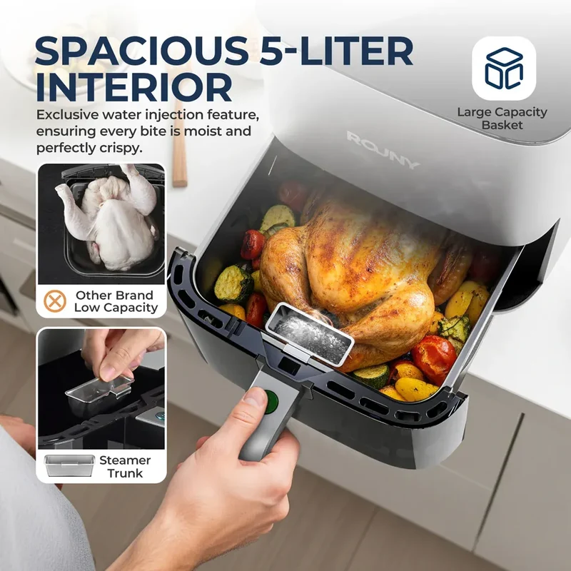 Air Fryer 5L Écran Tactile Hublot Visible 1700W