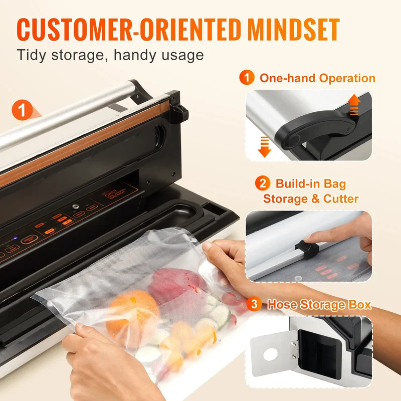 Machine Sous Vide Multifonctionnelle avec Cutter et Rouleau de Stockage