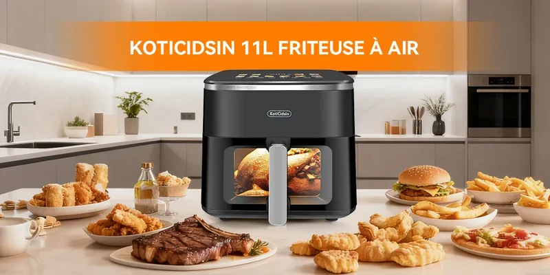 Air Fryer 11L 2000W Écran Tactile et Hublot Visible