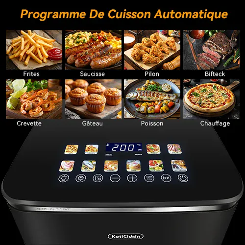 Air Fryer 11L 2000W Écran Tactile et Hublot Visible