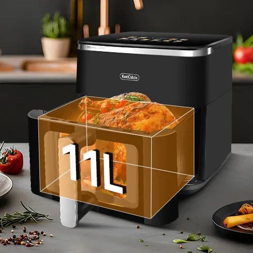 Air Fryer 11L 2000W Écran Tactile et Hublot Visible