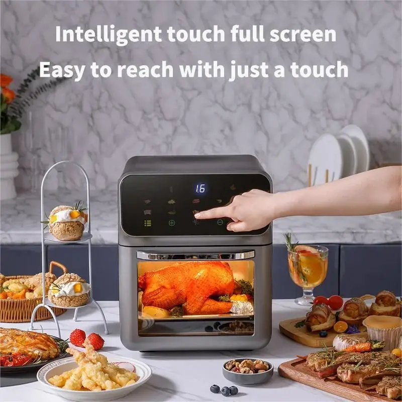 Friteuse Sans Huile 10L 1350W Écran Tactile avec Hublot Visible