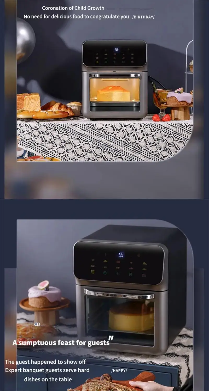 Friteuse Sans Huile 10L 1350W Écran Tactile avec Hublot Visible