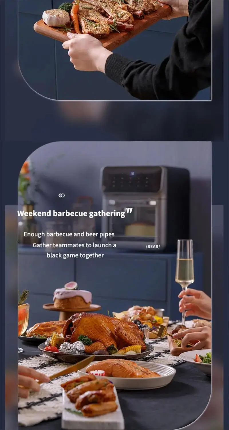 Friteuse Sans Huile 10L 1350W Écran Tactile avec Hublot Visible