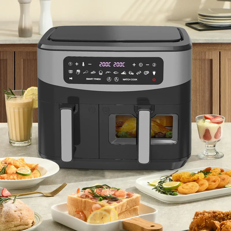 Air Fryer Double Panier 10L 2600W avec Hublot Visible