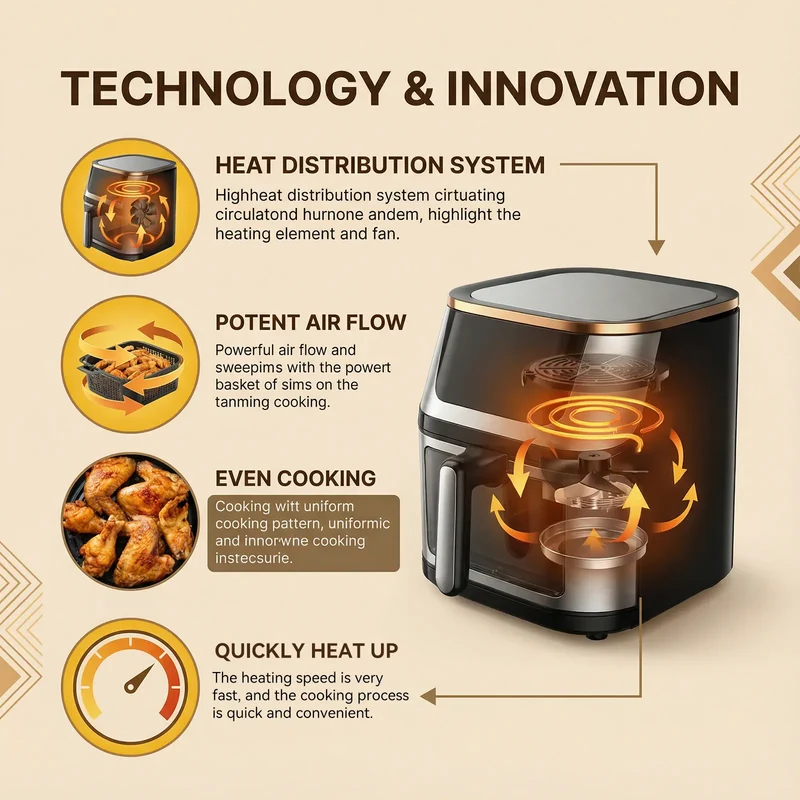 Friteuse Sans Huile 10L 1350W Écran Tactile 7 Programmes