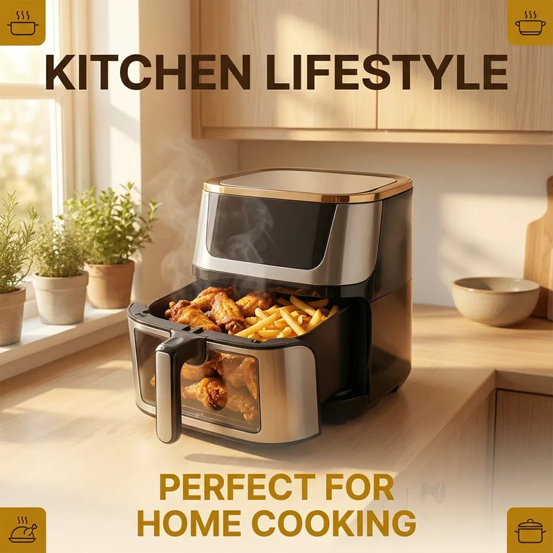 Friteuse Sans Huile 10L 1350W Écran Tactile 7 Programmes
