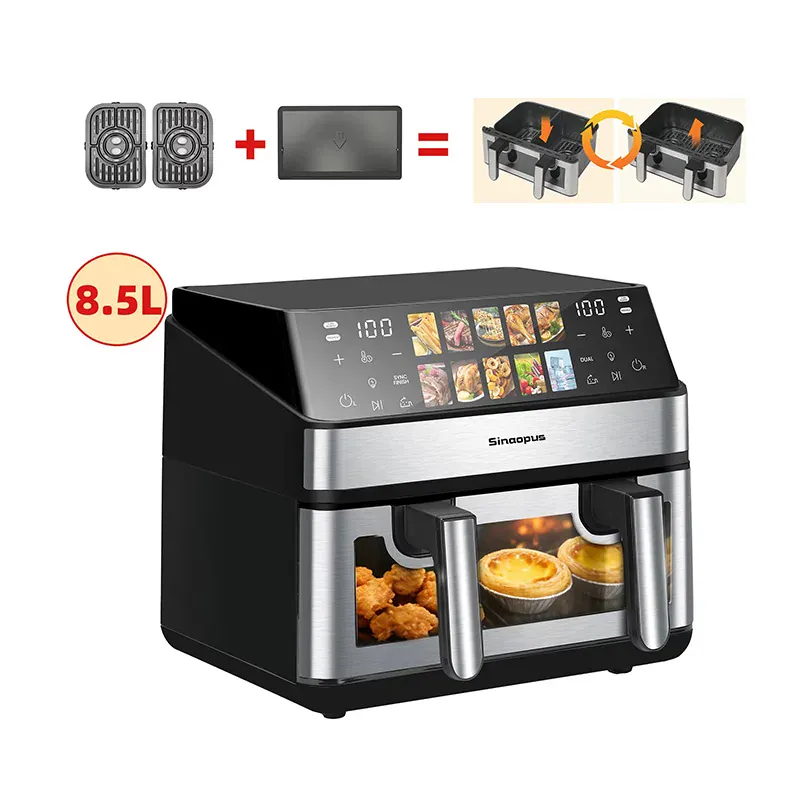 Air Fryer 8,5L 2000W avec Hublot et Écran Tactile