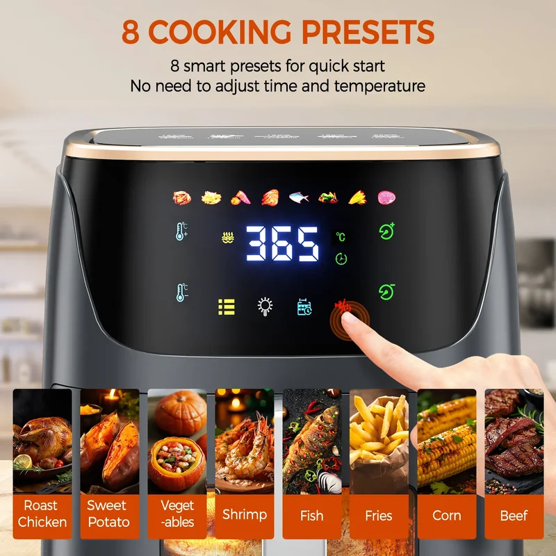 Friteuse Sans Huile 7L 200°C Écran Tactile 8 Programmes