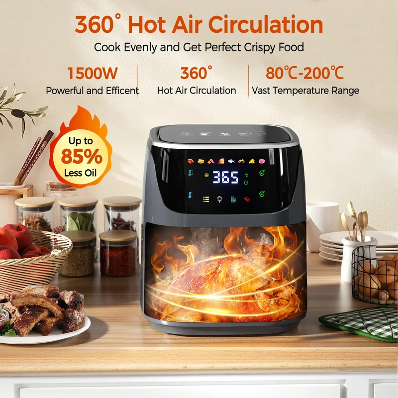 Friteuse Sans Huile 7L 200°C Écran Tactile 8 Programmes