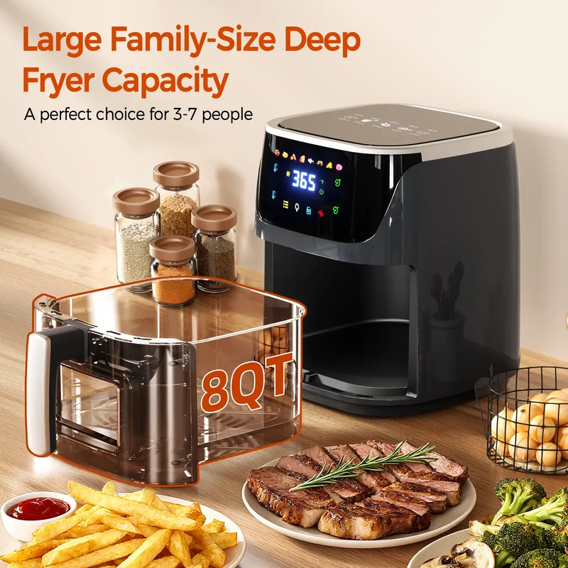 Friteuse Sans Huile 7L 200°C Écran Tactile 8 Programmes