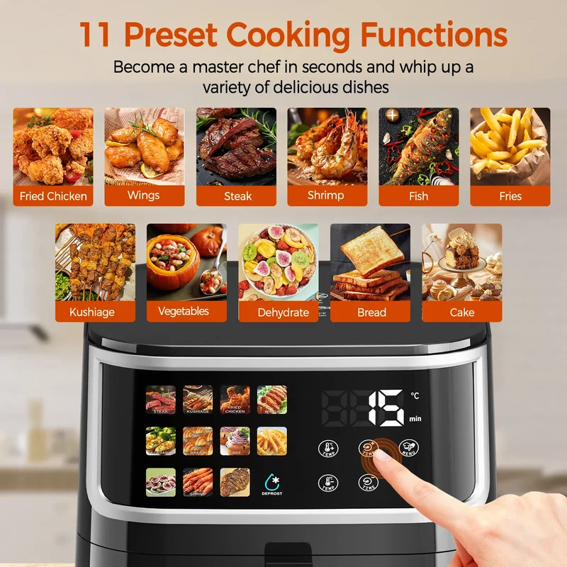 Friteuse Sans Huile 8L 1700W Écran Tactile 11 Programmes
