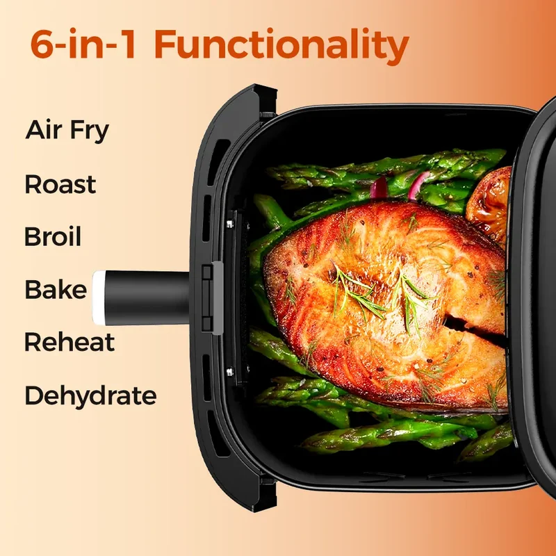 Friteuse Sans Huile 5,5L Écran Tactile 8 Programmes Hublot Visible