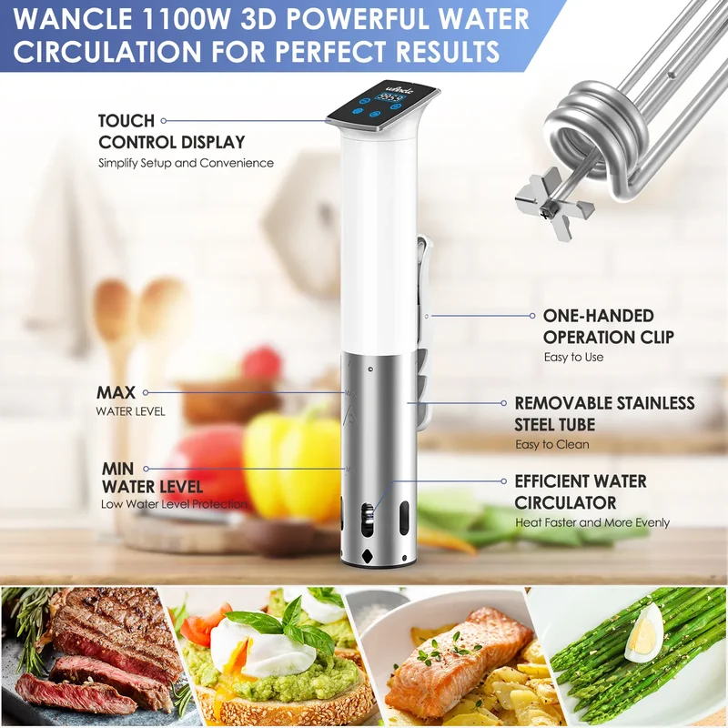 Cuiseur Sous Vide à Immersion 1100W Étanche avec Affichage LED
