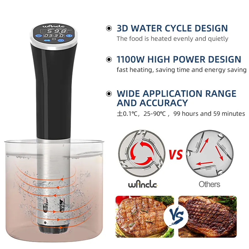 Cuiseur Sous Vide à Immersion 1100W Écran LCD Étanche IPX7