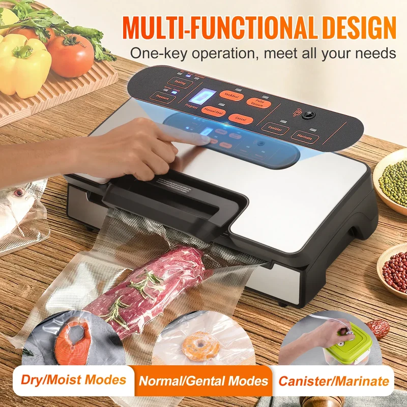 Machine Sous Vide Alimentaire 130W 90 kPa avec 10 Sacs Offerts