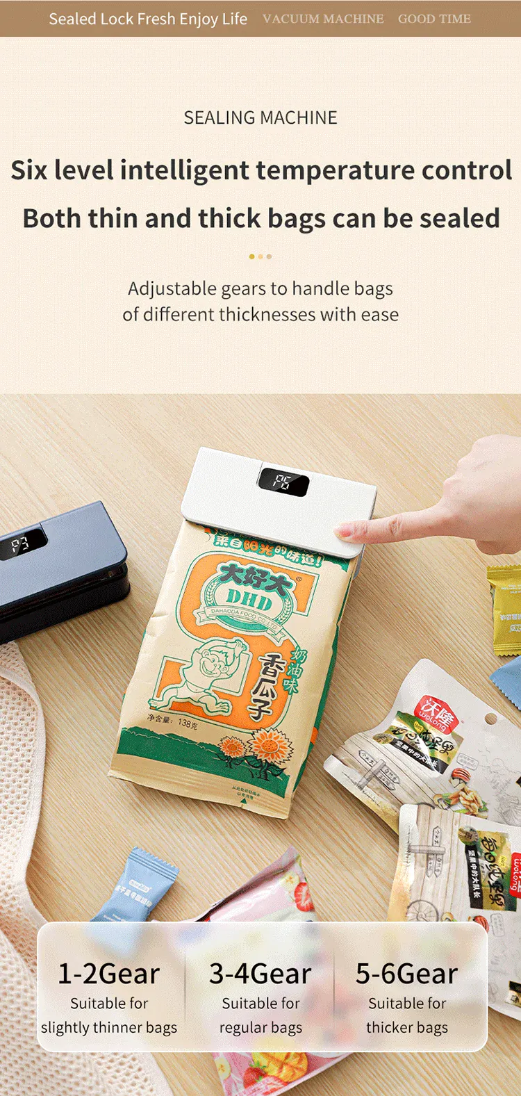 Scelleuse Alimentaire Mini Portable Rechargeable avec Affichage Digital