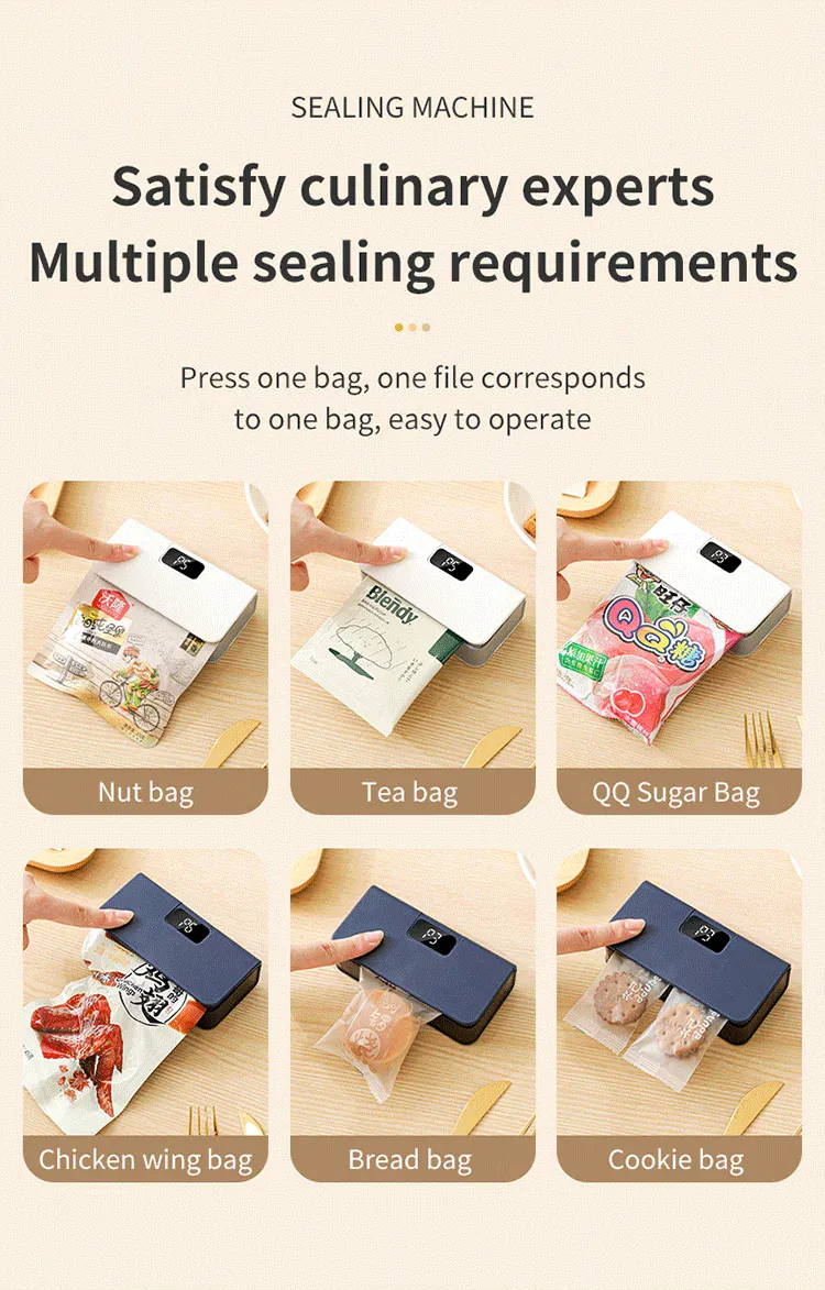 Scelleuse Alimentaire Mini Portable Rechargeable avec Affichage Digital