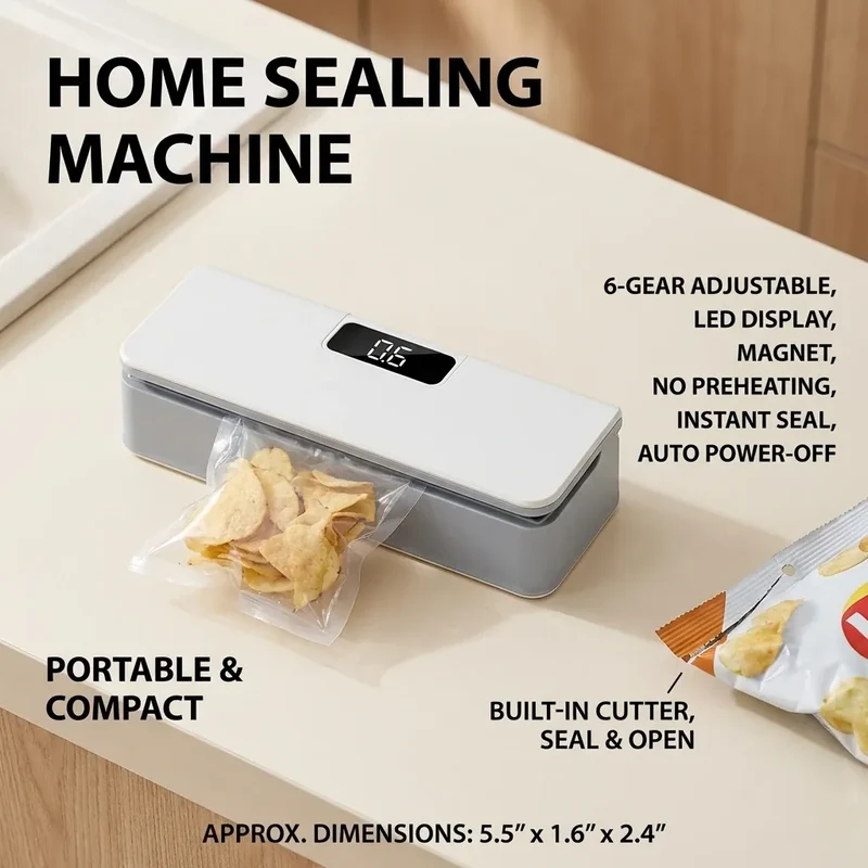 Scelleuse Alimentaire Rechargeable pour Emballage Alimentaire Écologique