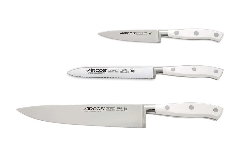 Pack essentiel 3 couteaux de cuisine Arcos Riviera White