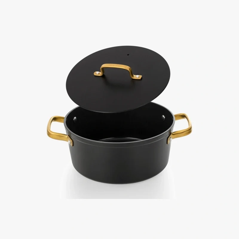 Cacerola Antiadherente Cerámico Serie Samoa Iconic Negro 24 Cm / 4,3 L