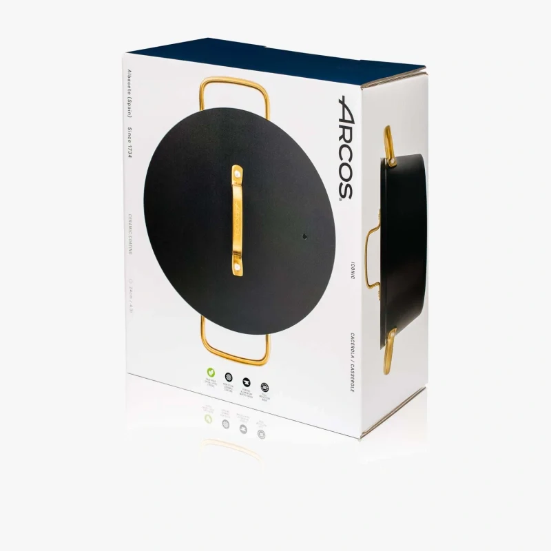 Cacerola Antiadherente Cerámico Serie Samoa Iconic Negro 24 Cm / 4,3 L