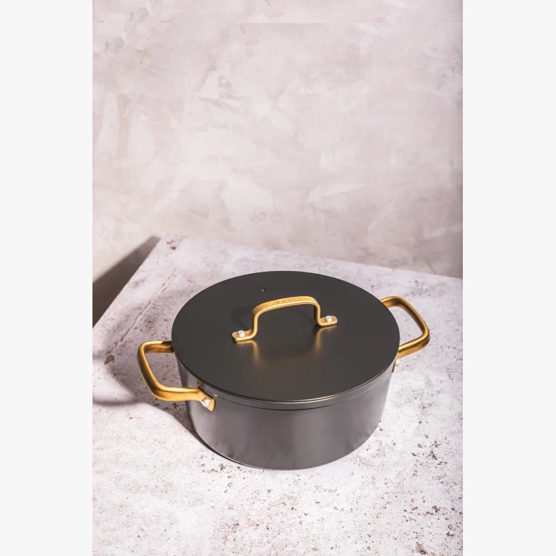Cacerola Antiadherente Cerámico Serie Samoa Iconic Negro 24 Cm / 4,3 L