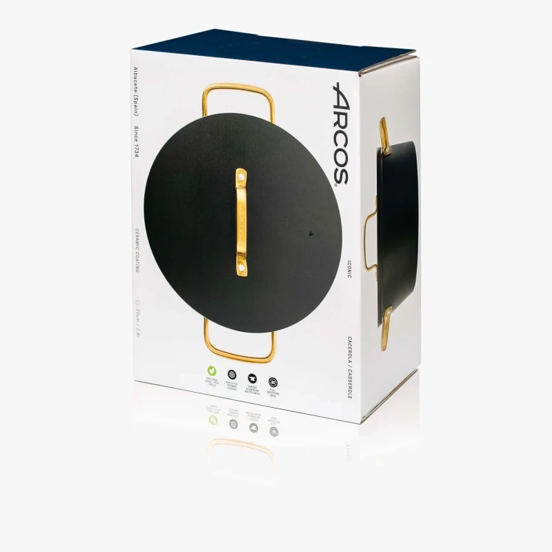 Cacerola Antiadherente Cerámico Serie Samoa Iconic Negro 20 Cm / 2,6 L