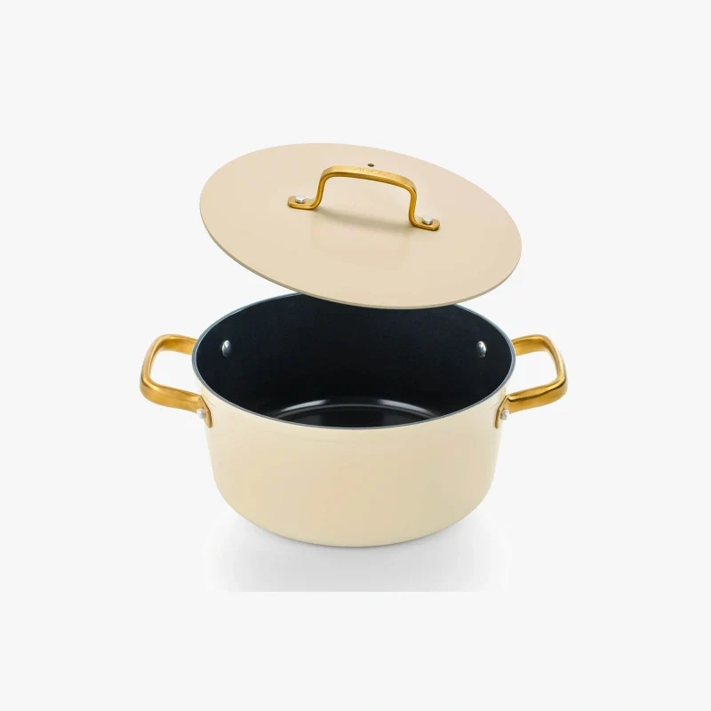 Cacerola Antiadherente Cerámico Serie Samoa Iconic Beige 24 Cm / 4,3 L