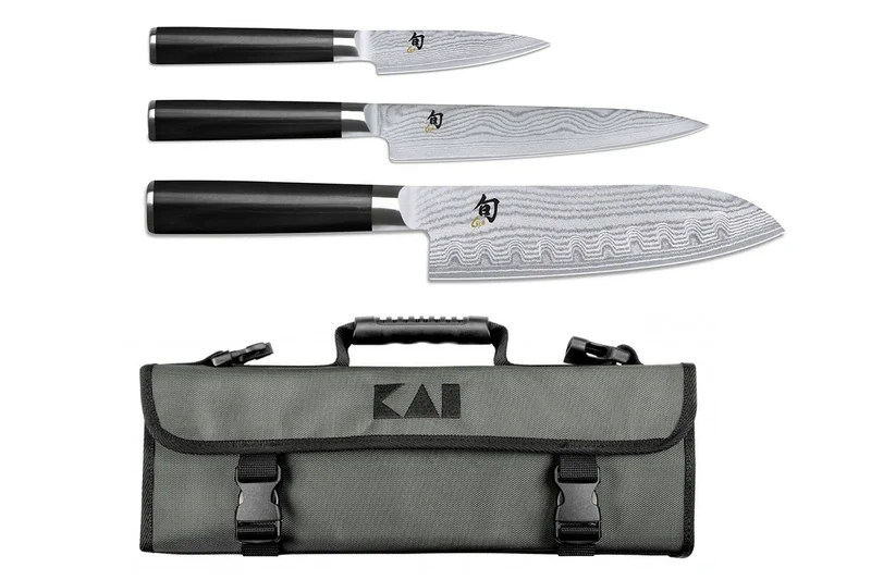 Mallette Kai Shun Classic 3 couteaux japonais damassés