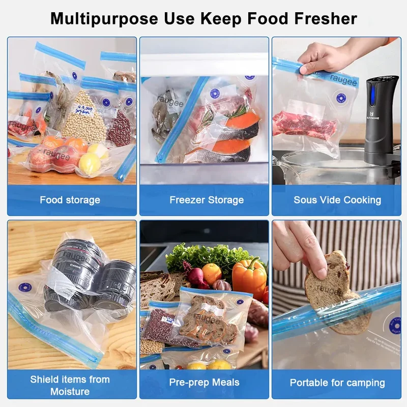 Sacs Sous Vide Alimentaire Réutilisables - Lot de 10 Unités