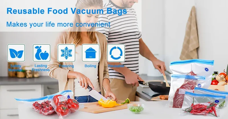 Sacs Sous Vide Alimentaire Réutilisables - Lot de 10 Unités
