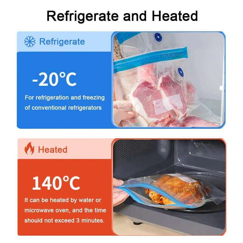 Sacs Sous Vide Alimentaire Réutilisables - Lot de 10 Unités