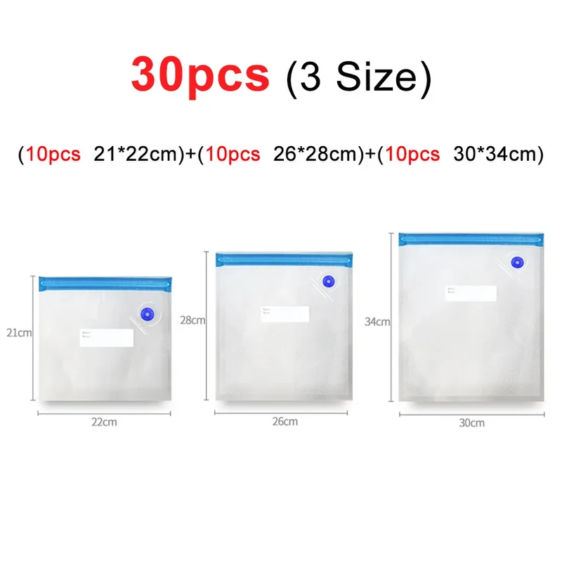 Sacs Sous Vide Alimentaire Réutilisables - Lot de 10 Unités
