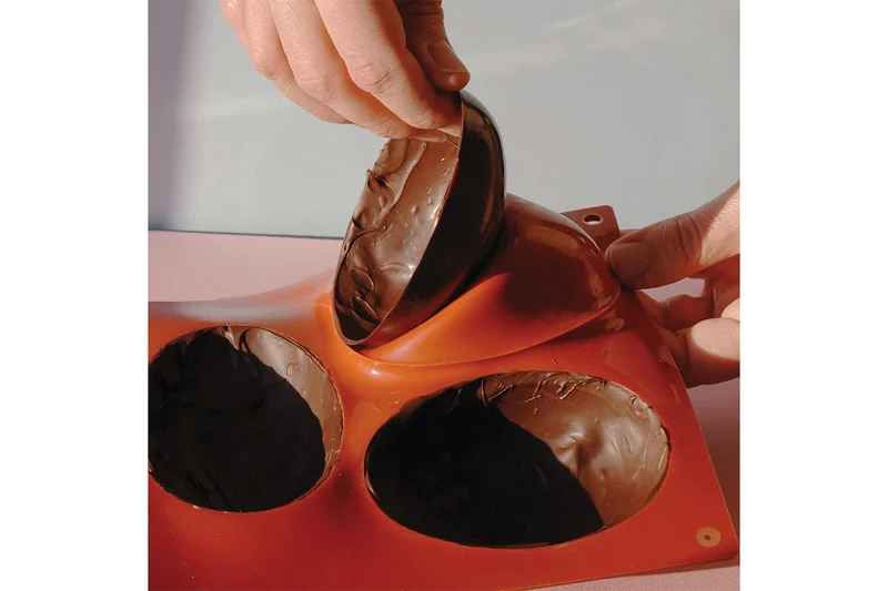 Moule en silicone professionnel Silikomart Silicon Flex 300x175mm 5 demi-œufs