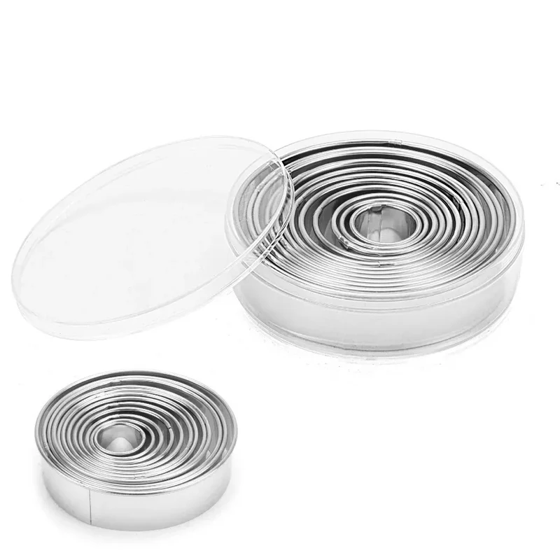 Emporte-pièces ronds en inox colorés - Set de 12 pour biscuits