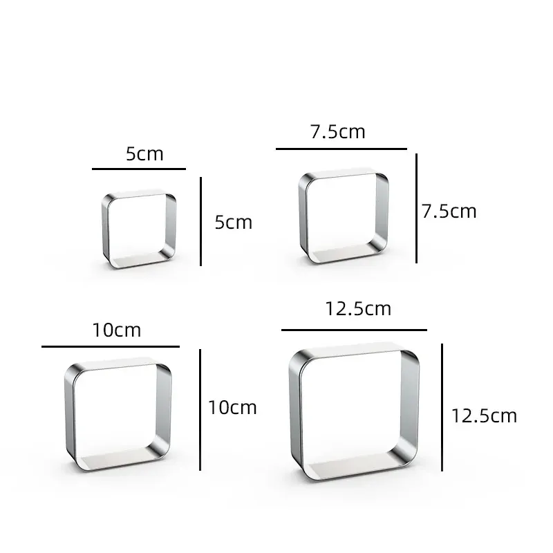 Emporte-pièces en métal rectangulaires - 12 pièces pour pâtisserie