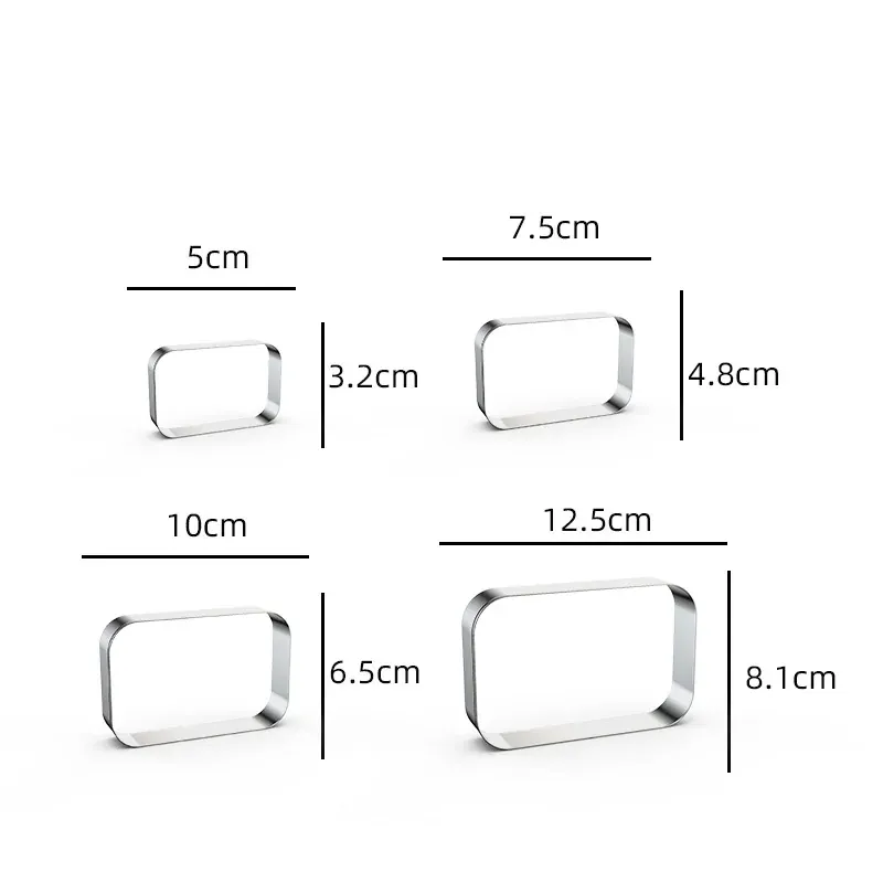 Emporte-pièces en métal rectangulaires - 12 pièces pour pâtisserie