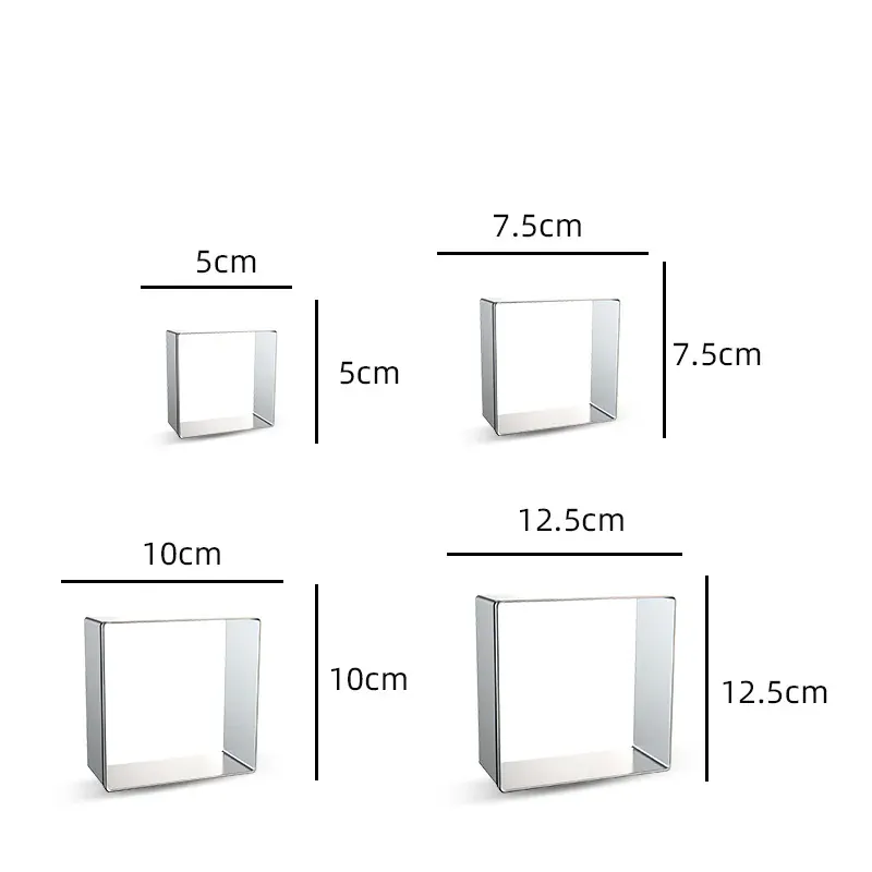 Emporte-pièces en métal rectangulaires - 12 pièces pour pâtisserie