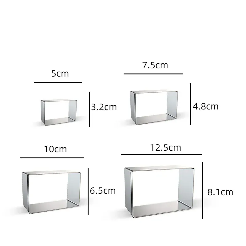Emporte-pièces en métal rectangulaires - 12 pièces pour pâtisserie