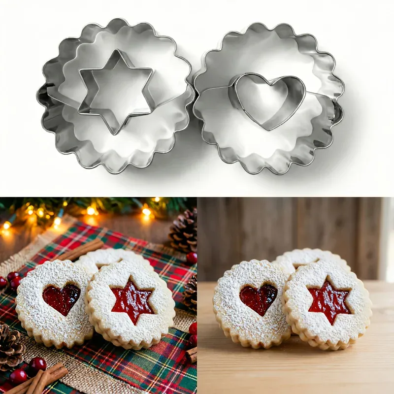 Emporte-pièces en inox cœur et étoile - Set de 2 pour biscuits décorés