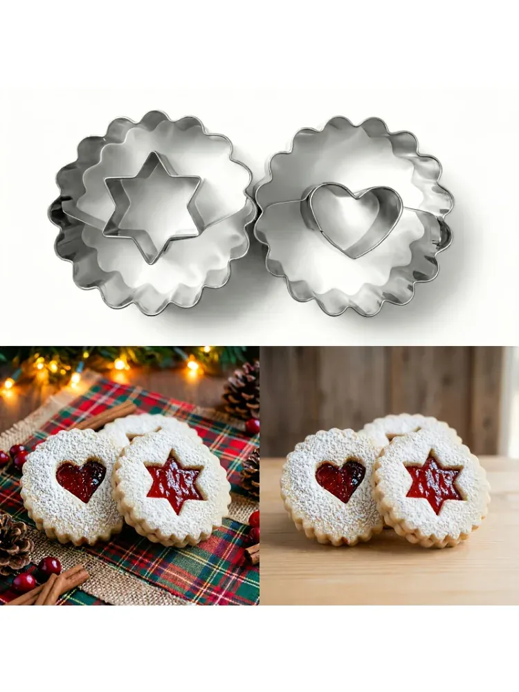 Emporte-pièces en inox cœur et étoile - Set de 2 pour biscuits décorés
