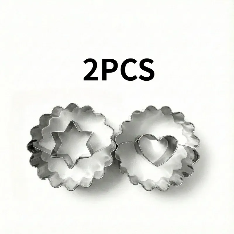 Emporte-pièces en inox cœur et étoile - Set de 2 pour biscuits décorés