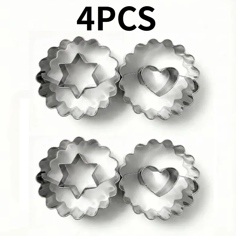 Emporte-pièces en inox cœur et étoile - Set de 2 pour biscuits décorés