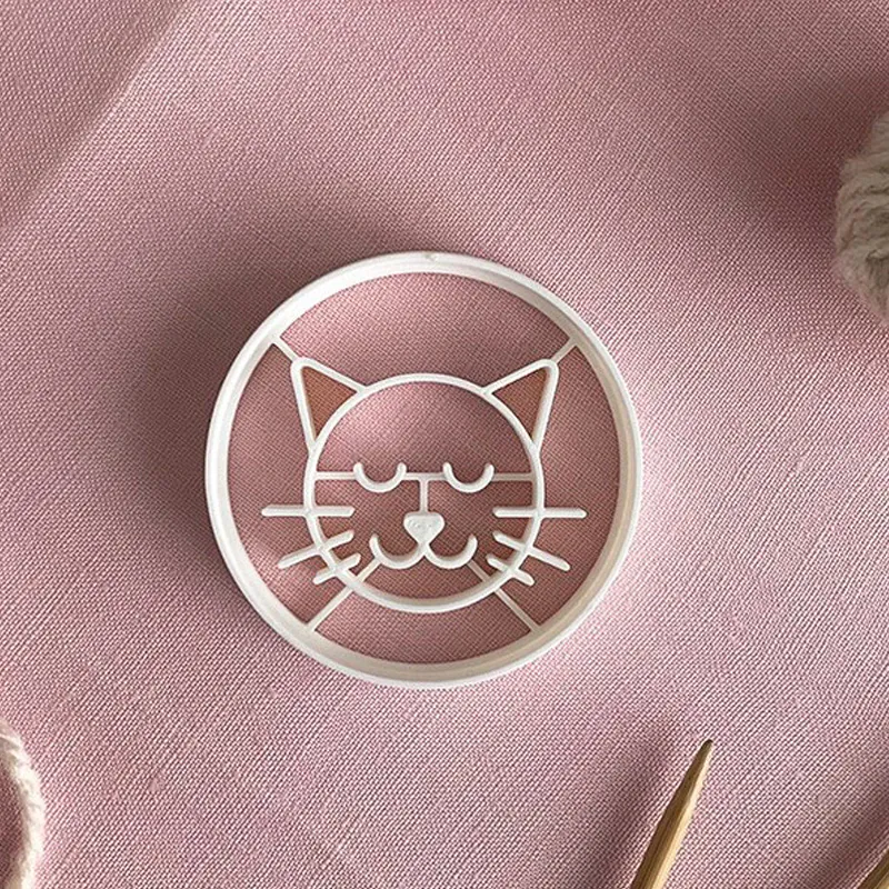Emporte-pièces à biscuits chat - Set de 4 moules 3D en plastique